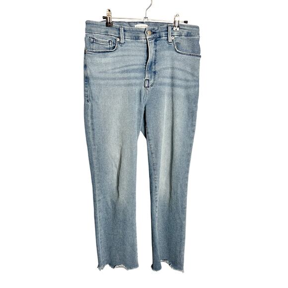 Good American Good Legs Straight Split Pockets Size 10 30 Blue 449 - Picture 3 of 8